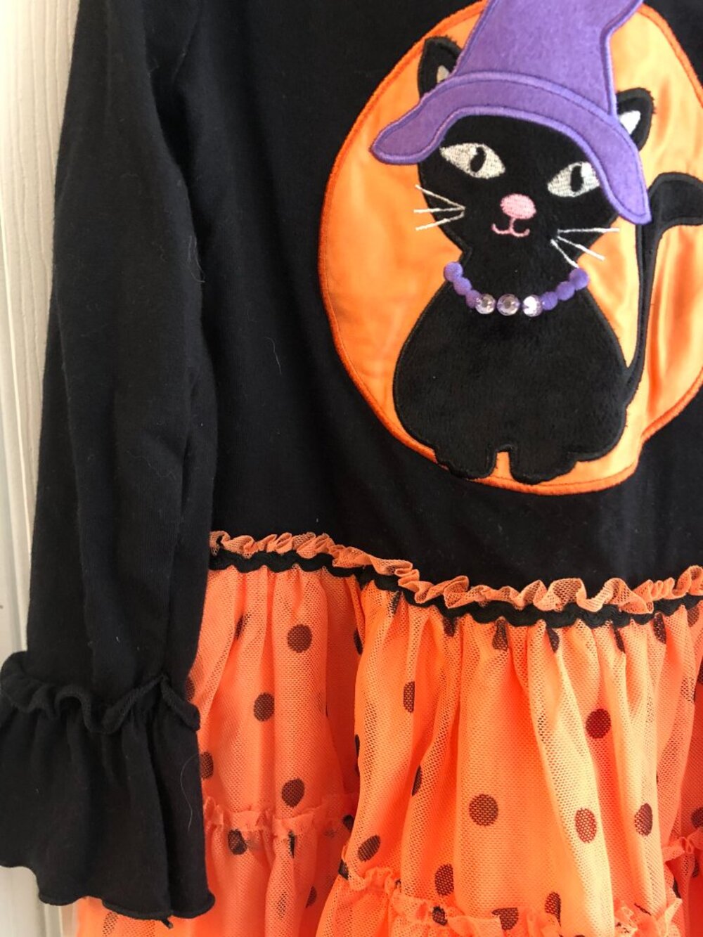 Marmellata Girls Orange & Black Long Sleeves Size 5 - Picture 2 of 3